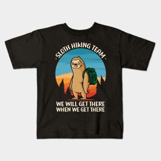 Sloth Hiking Team Kids T-Shirt